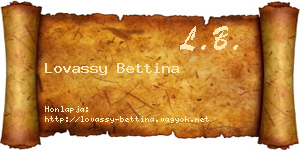 Lovassy Bettina névjegykártya